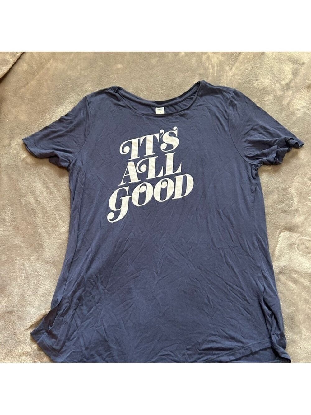 Navy Graphic T-Shirt with White Text
